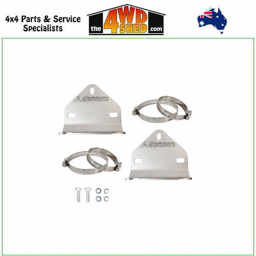 Superior Stainless Steel 2.0 & 2.5 Shock Remote Reservoir Mount Kit Toyota Landcruiser 76 78 79 200 Series - Rear