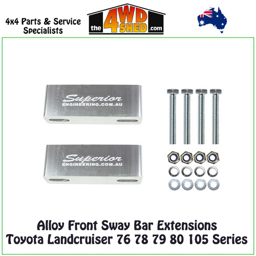 Alloy Front Sway Bar Extensions Toyota Landcruiser 76 78 79 80 105 Series