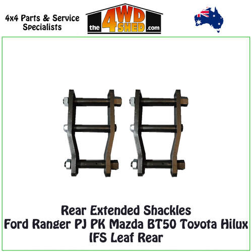 Rear Extended Shackles Ford Ranger PJ PK Mazda BT50 Toyota Hilux IFS Leaf Rear