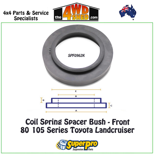 Front Coil Spring Spacer Bush Kit 80 105 Series Landcruiser - 30mm