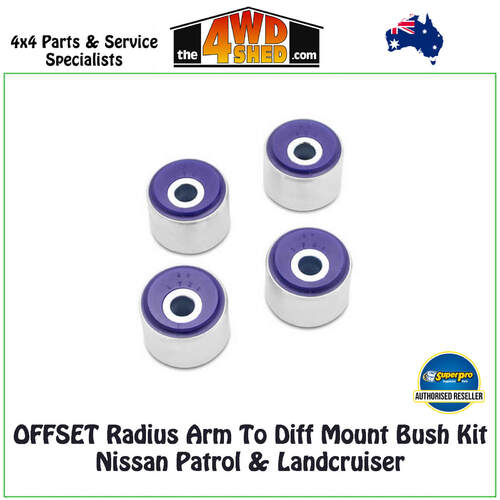 Radius Arm To Diff Mount Bush Kit OFFSET Nissan Patrol GQ GU Toyota Landcruiser 80 105 76 78 79 Series 