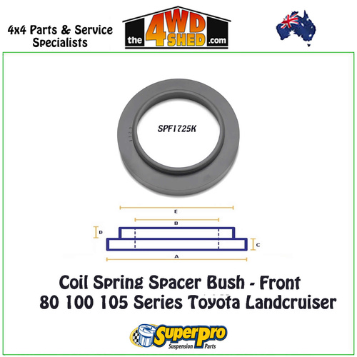 Front Coil Spring Spacer Bush Kit 80 105 Series Landcruiser - 20mm