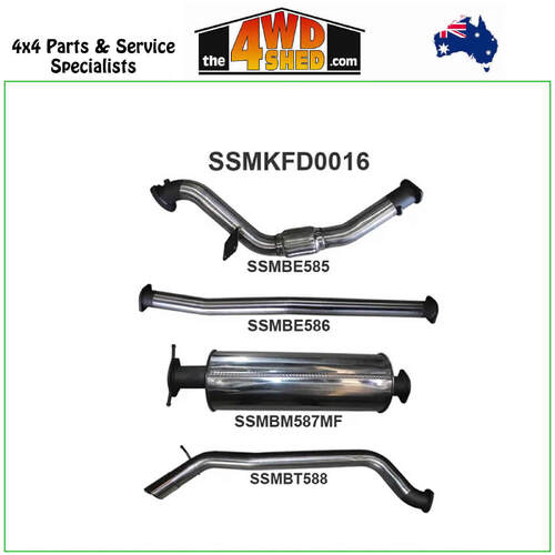 Ford Ranger PX Dual Cab 3.2L CRD NON-DPF 3 inch Exhaust Without Cat