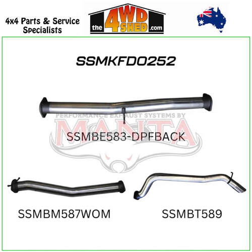 Ford Ranger PX2 PX3 Dual Cab 3.2L CRD DPF 3 inch Exhaust DPF Back