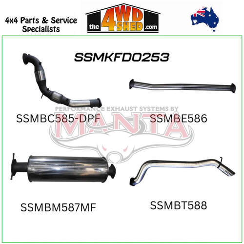 Ford Ranger PX2 PX3 Dual Cab 3.2L CRD DPF 3 inch Exhaust Turbo Back With Cat