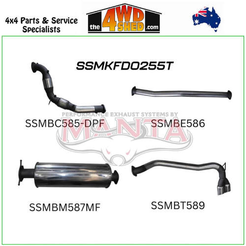 Ford Ranger PX2 PX3 Dual Cab 3.2L CRD DPF 3 inch Exhaust Turbo Back Without Cat Twin Tip Side Exit