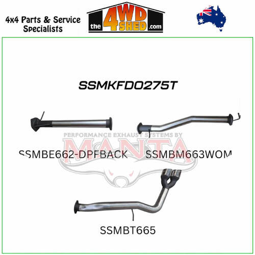Ford Ranger Next Gen T6.2 V6 3.0L DPF 3 inch Exhaust DPF Back Twin Tip Side Exit