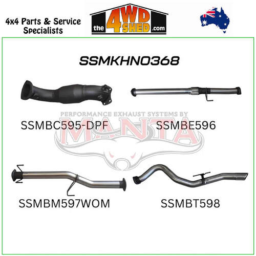 Holden Colorado RG 9/2016-On 2.8L 3 inch Exhaust DPF Turbo Back with Cat & without Muffler
