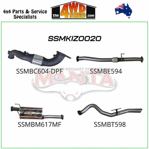Isuzu DMAX 3.0L CRD 2021-On 3 inch Exhaust Turbo Back With Cat & Muffler