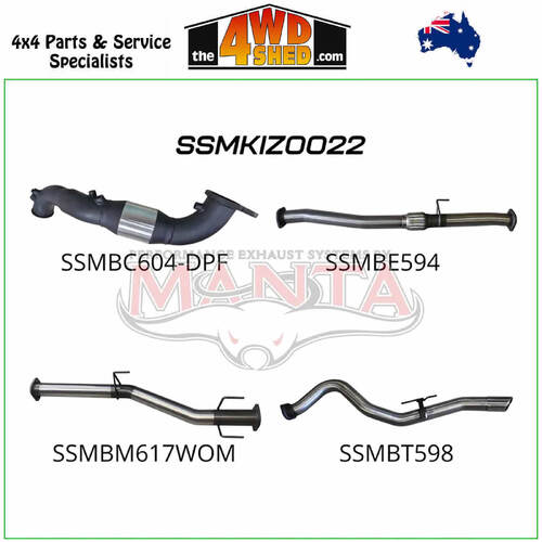 Isuzu DMAX 3.0L CRD 2021-On 3 inch Exhaust Turbo Back With Cat No Muffler