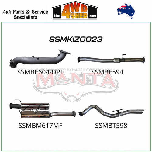 Isuzu DMAX 3.0L CRD 2021-On 3 inch Exhaust Turbo Back No Cat With Muffler