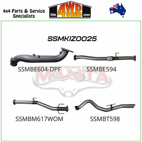 Isuzu DMAX 3.0L CRD 2021-On 3 inch Exhaust Turbo Back No Cat No Muffler