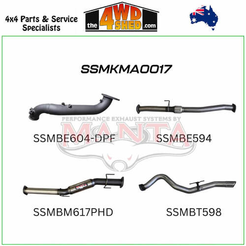 Mazda BT50 3.0L CRD DPF 2020-On 3 inch Exhaust Turbo Back No Cat with Hotdog