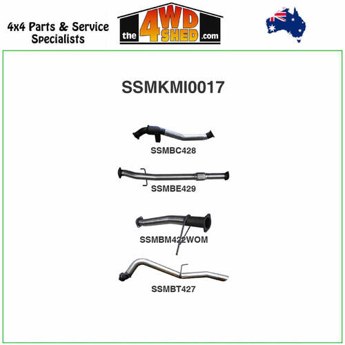 Mitsubishi Triton MQ MR 2.4l 3 Inch Exhaust Turbo Back with Cat WOM