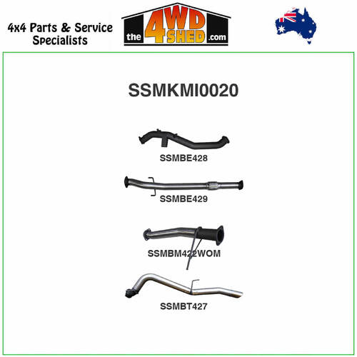 Mitsubishi Triton MQ MR 2.4l 3 Inch Exhaust Turbo Back without Cat WOM