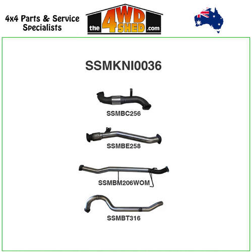 Nissan Patrol GU UTE 3.0L Turbo Diesel 2008-2017 3 inch Exhaust with Cat Centre without Muffler