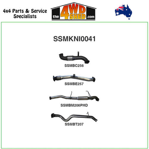 Nissan Patrol GU ZD30 3.0L Turbo Diesel 2000-2006 3 inch Exhaust with Cat Centre Hotdog