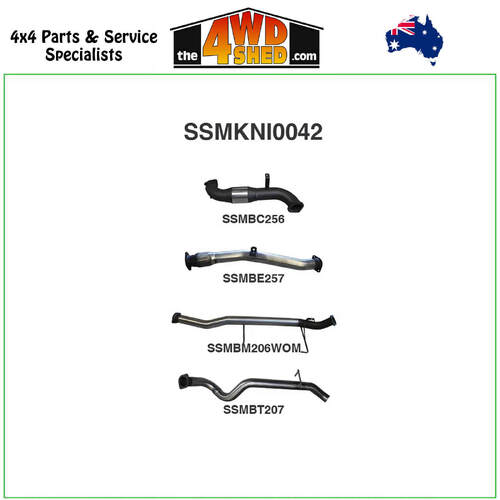Nissan Patrol GU ZD30 3.0L Turbo Diesel 2000-2006 3 inch Exhaust with Cat Centre without Muffler