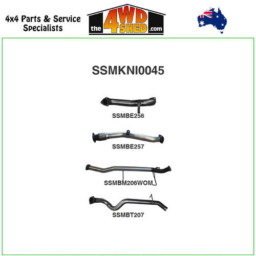 Nissan Patrol GU ZD30 3.0L Turbo Diesel 2000-2006 3 inch Exhaust without Cat Centre without Muffer