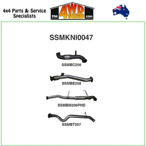 Nissan Patrol GU ZD30 3.0L Turbo Diesel 2007-2017 3 inch Exhaust with Cat Centre Hotdog
