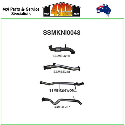 Nissan Patrol GU ZD30 3.0L Turbo Diesel 2007-2017 3 inch Exhaust with Cat Centre without Muffler