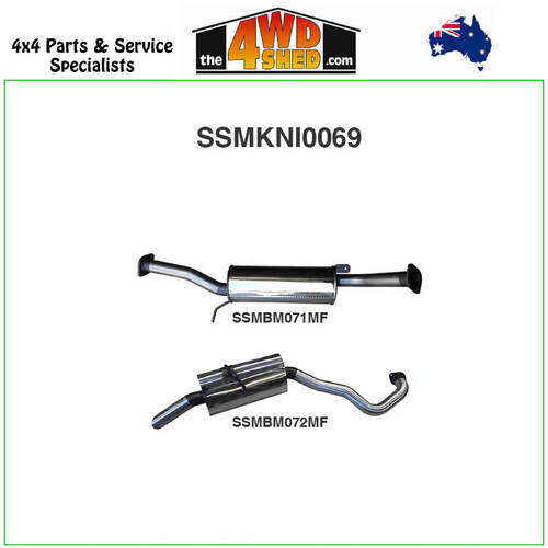 Nissan Patrol GU 4.5L TB45 Petrol 2.5 inch Exhaust System Off E- Pipe Muffler & Muffler
