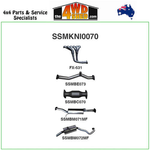 Nissan Patrol GU 4.8L 2.5 inch Exhaust Full System with Centre & Rear Muffler