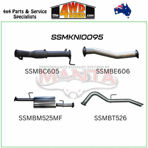 Nissan Navara D23 NP300 2.3L DPF 2015-On 3 inch Turbo Back Exhaust System With Cat, Muffler