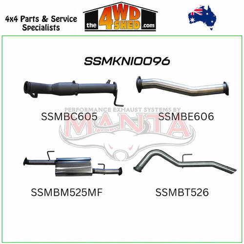 Nissan Navara D23 NP300 2.3L DPF 2015-On 3 inch Exhaust Turbo Back Exhaust System Without Cat, Muffler