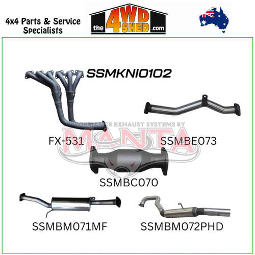 Nissan Patrol GU 4.8L 2.5 inch Exhaust Full System with Centre Muffler & Rear Hotdog
