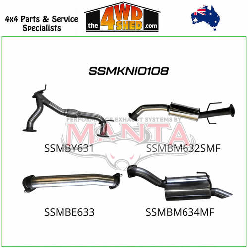 Nissan Patrol Y62 V8 5.6L 3 inch Exhaust Catback with Centre Medium Muffler