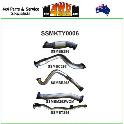 79 Series Toyota Landcruiser VDJ 4.5L V8 Turbo Diesel Single Cab 2007-2016 3 inch Exhaust With Cat Without Muffler