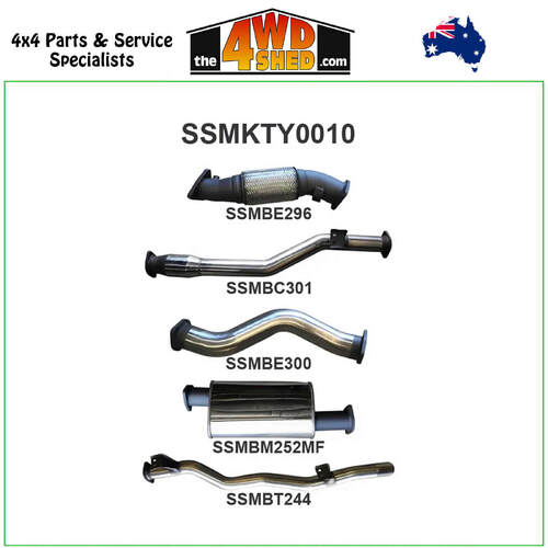 79 Series Toyota Landcruiser VDJ 4.5L 1VD V8 Turbo Diesel Dual Cab 2012-2016 3 inch Exhaust with Cat & Muffler
