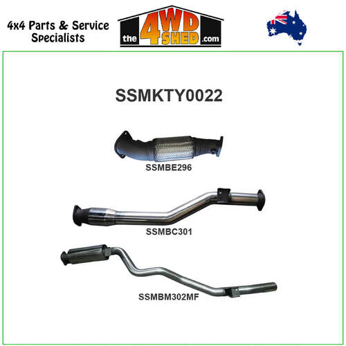 76 Series Toyota Landcruiser 4.5L 1VD V8 Turbo Diesel 2007-2016 3 inch Exhaust With Cat Rear Muffler