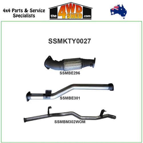 76 Series Toyota Landcruiser 4.5L 1VD V8 Turbo Diesel 2007-2016 3 inch Exhaust Without Cat Rear without Muffler