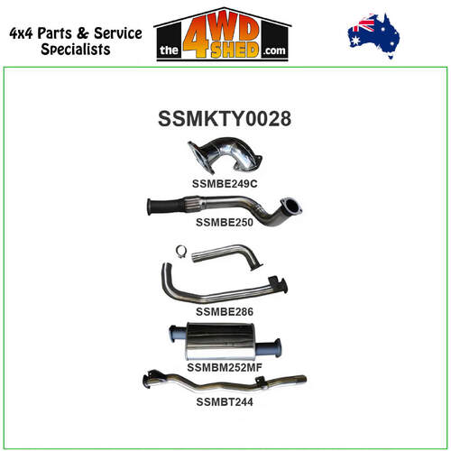 Toyota Landcruiser 78 Series HDJ78 4.2L Turbo Diesel Troop Carrier 3 inch Exhaust Turbo Back With Muffler