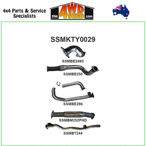 Toyota Landcruiser 78 Series HDJ78 4.2L Turbo Diesel Troop Carrier 3 inch Exhaust Turbo Back With Hotdog