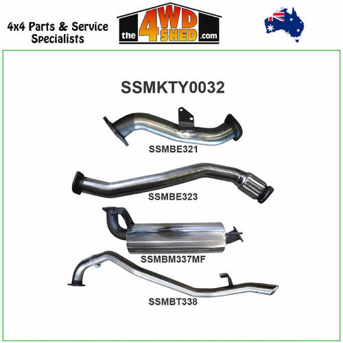 80 Series Toyota Landcruiser 4.2L 1HD Turbo 3 inch Exhaust From Turbo Back Muffler