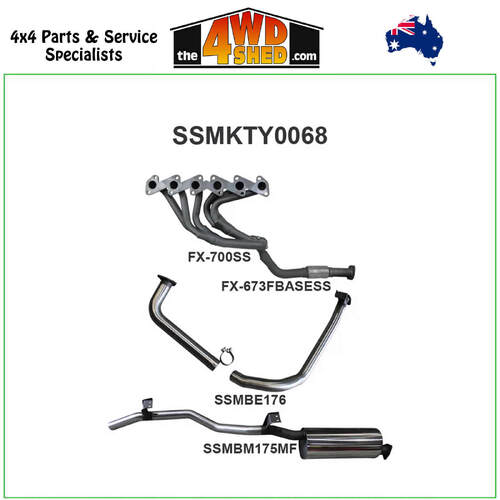 75 78 Series Toyota Landcruiser HZJ 4.2L 1HZ Diesel 2.5 inch Exhaust with Extractors