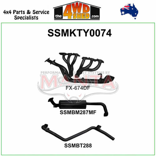 80 Series Toyota Landcruiser 4.5L 1FZ 2.5 inch Exhaust Full System & Extractors