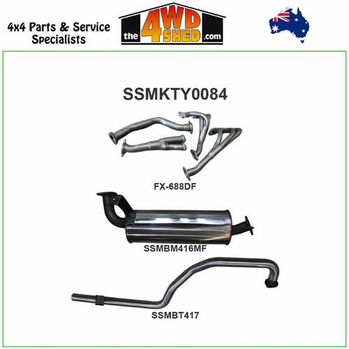 105 Series Toyota Landcruiser 4.5l 1FZ  2.5 Inch Exhaust Extractors Muffler/Tail Pipe
