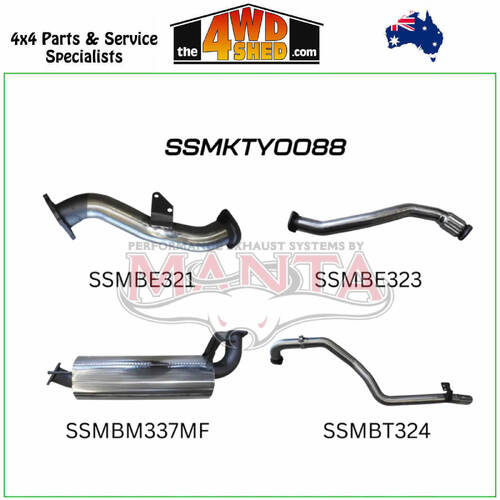105 Series Toyota Landcruiser 4.2l 1HZ with Factory CT26 Turbo 3 Inch Exhaust Turbo Back with Muffler