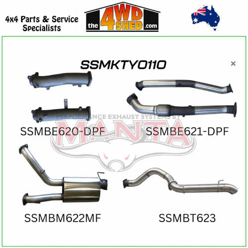 200 Series Toyota Landcruiser  VDJ V8 DPF 3 inch Exhaust Dual without Cat with Muffler 4 inch Tail Pipe
