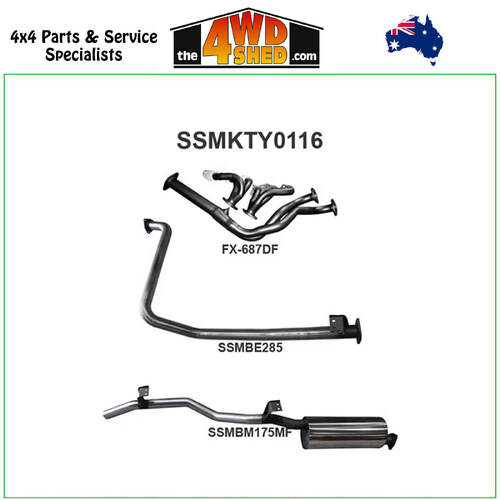 Toyota Landcruiser 79 Series FZJ79 4.5L 6cyl Petrol 2.5 inch Exhaust Full System & Extractors