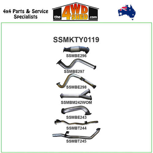 79 Series Toyota Landcruiser VDJ 4.5L V8 Turbo Diesel Single Cab 2007-2016 3 inch Exhaust Twin No Cat Without Muffler