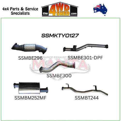 79 Series Toyota Landcruiser VDJ 4.5L 1VD V8 Turbo Diesel 2016-2024 3 inch Exhaust NO Cat, With Muffler