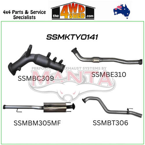 Toyota Hilux GUN126R 2.8L D4D 3 inch Exhaust Turbo Back Muffler with Cat