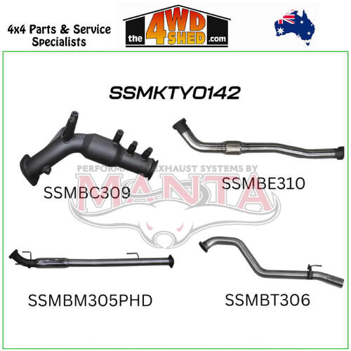 Toyota Hilux GUN126R 2.8L D4D 3 inch Exhaust Turbo Back Hotdog with Cat