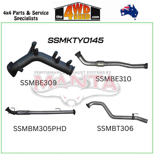 Toyota Hilux GUN126R 2.8L D4D 3 inch Exhaust Turbo Back Hotdog without Cat