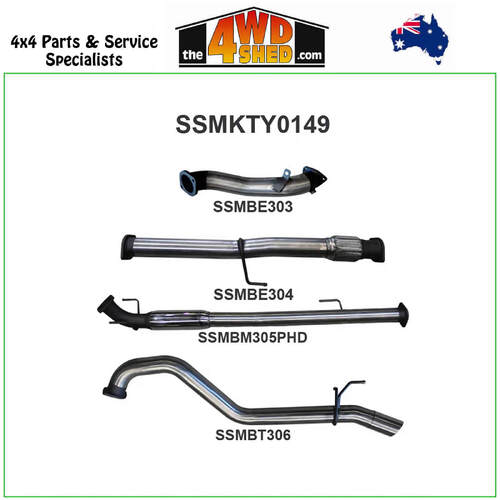 Toyota Hilux KUN 3.0L D4D 3 inch Exhaust without Muffler with Cat